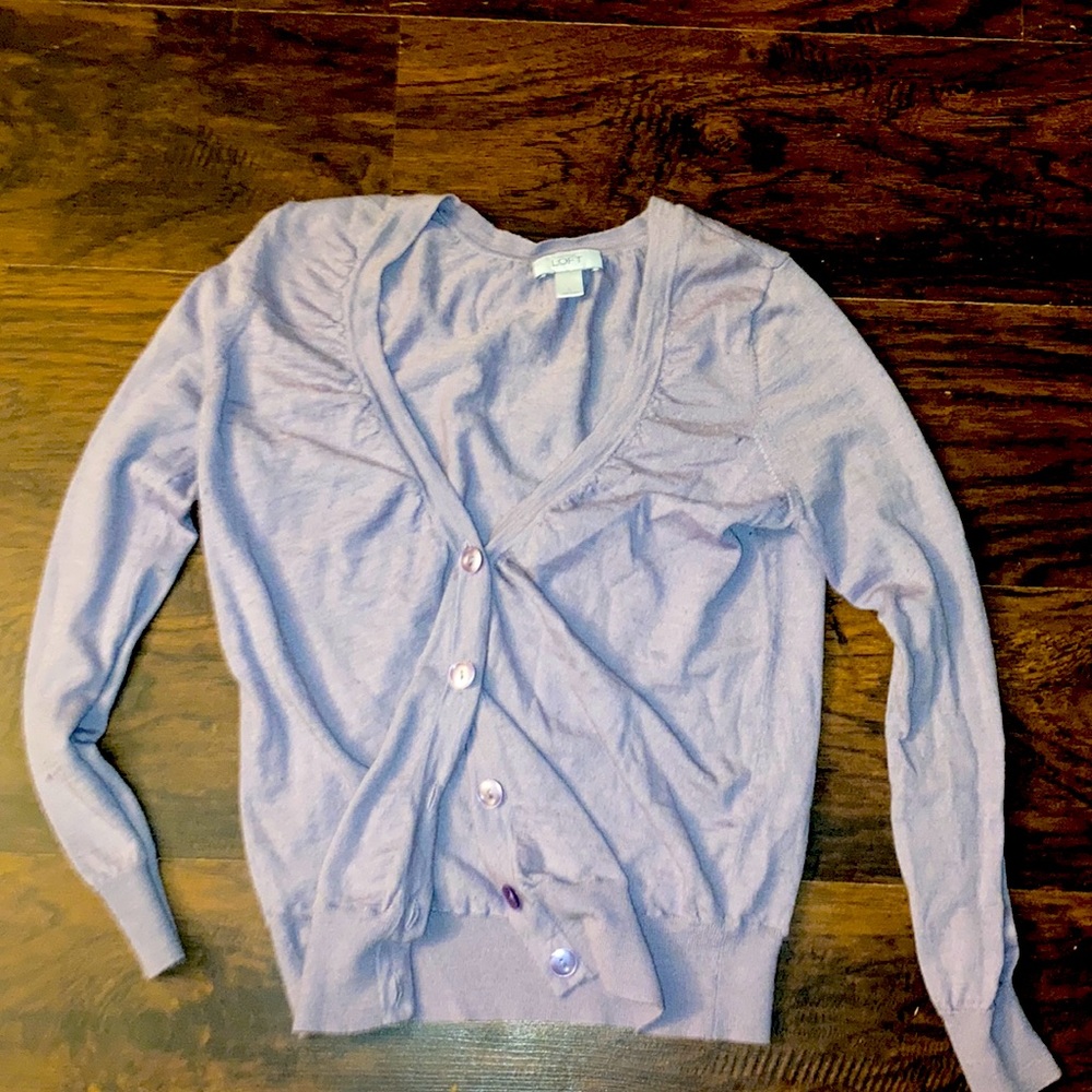 Ann Taylor Wool Blouse in Purple